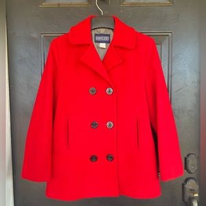 Gorgeous Vintage Land’s End Wool Double Breasted Pea Coat